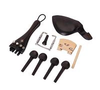 Abaodam 15-piece Violin Accessories Set Ebony Tailpiece Chinrest Endpin Tail Gut 4 Pegs Complete Fiddle Fittings for Musicians (black)
