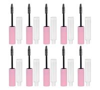 Abaodam 15pcs 10ml Empty Refillable Mascara Tubes for Eyelash Cream with Pink Plastic Material, for Travel Cosmetic Containers and Beginners to Practice