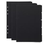 Abaodam 15pcs A5 Binder Dividers Office Tab Dividers Paper Material for Organizing and Separating Documents Black Plain Tabs Suitable for Home and Office Use