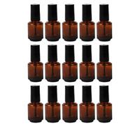Abaodam 15pcs Glass Brush Bottles Cylindrical 8ml Well Sealed Premium Nail Polish Bottles for DIY Mixing Nail Polish