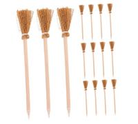 Abaodam 15pcs Halloween Witch Broom Pencils Miniature Wizard Broomstick Pens for Drawing and Writing Smooth Ergonomic Design for Party Supplies and Festive Decorations