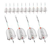 Abaodam 15pcs Heavy Duty Stainless Steel Fishing Bait Cage Reusable Feeder Basket for Carp Lakes Rivers Weather Resistant Easy Maintenance Durable Fishing Trap for Outdoor Enthusiasts