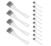 Abaodam 15pcs Long Handle Bird Cage Cleaning Brush with Double-sided Scraper for Parrot Perches Poop Remover Tool for Stubborn Droppings Compatible with Wire Cages and Grill Grates