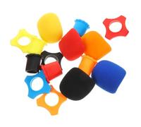 Abaodam 15pcs Microphone Accessories Kit with Mic Windscreens, Anti-slip Rings, and Bottom Covers, Mixed Color Protective Covers for Studio and Stage Microphones