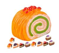 Abaodam 15Pcs Miniature Food Dollhouse Cake Models Faux Dessert for Realistic Pretend Cakes for Dollhouse Kitchen Decoration and Collectibles