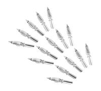 Abaodam 15pcs Oblique Calligraphy Dip Pen Nibs, Metal Replacement Tips, Silver, Enhancing Inking Precision and Accurate Ink Loading for Illustrators and Expert Artists