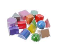 Abaodam 15pcs Translucent Geometric Solids Light Table Accessories Transparent Shapes Interactive Math Manipulatives for Learning and Imagination Development