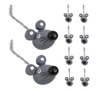 Abaodam 15pcs Wooden Mini Mouse Figurines with Bendable Iron Wire Tails Natural Craft Animal Collectibles for Role Play and Halloween Props Cute Desktop Decor and Creative Rats