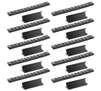 Abaodam 16 Sets Adjustable Price Display Cube Kit for Jewelry Retail Counters with Glare-Free Black Aluminium and Plastic Price Tag Blocks Reinforced Base for Secure