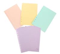 Abaodam 160 Sheets Colored Loose Leaf Refill Paper for A5 Binder Notebook Inserts with 6 Holes, Lined and Grid Planner Inserts in Pink, Green, Purple, Yellow for Office and School Use