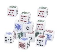 Abaodam 16Mm White Acrylic Poker Dice 16Pcs Set for Liars Dice Game Party Supplies Portable Game Accessories