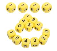 Abaodam 16pcs 16mm Acrylic Number Dice Set for Math Teaching, Addition Practice and Logical Thinking, Portable Six-Sided Dice Classroom Accessories for and Homeschool