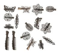 Abaodam 16pcs Brown Metal Vintage Hair Clips for Styling with Butterfly and Duckbill Barrette Design, Suitable for Daily Life and Date, Retro Elegant Hair Accessories for