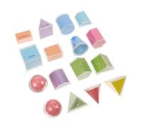 Abaodam 16pcs Folding Transparent Geometric Solids Modular Math Models with Safe Construction Teaching Volume Area and Spatial Reasoning for Classroom and Homeschool Learning