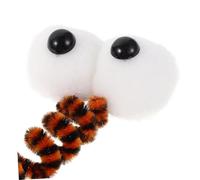 Abaodam 16pcs Halloween Cat Spring with Spooky Eyeball Plush Balls Elastic Interactive Chew Bite for Indoor Kitten Exercise and Boredom Relief Portable Pet Enrichment Balls for Festive