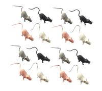 Abaodam 16pcs Miniature Plastic Mouse Figurines Weather-resistant Garden Rat Tiny Mouse Models for Outdoor Decoration Halloween Pranks Party Accessories Multi-color Mix
