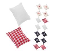 Abaodam 16pcs Scale Miniature Dollhouse Pillows Tiny Cozy Cloth Cushions for Doll Sofa Decor Realistic Mini Throw Cushions for DIY Craft Supplies and Dollhouse Furnishings