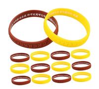 Abaodam 16pcs Silicone Bracelets with Sanskrit Pattern Elastic Wristbands for Men Women Soft Skin Friendly Material and Lightweight for Sports Outdoor Travel Fit All Wrist