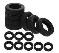 Abaodam 16pcs Silicone Luggage Wheel Covers Soft Shock Absorption Spinner Suitcase Protectors Noise Reducing Nonslip Casters for Travel Black