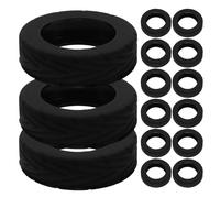 Abaodam 16pcs Silicone Suitcase Wheel Sleeves Noiseless Spinner Wheel Protectors for Luggage Office Chair Casters Black Soft Covers for Stable Smooth Rolling