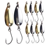 Abaodam 16Pcs Vivid Artificial Sinking Hooks Barbed Fishing Tool for Outdoor Freshwater Lakes Rivers Practical Fake Baits for Big Mouth Predators Wear-resistant Metal Fish Hooks in Gold
