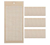 Abaodam 16pcs Wooden Bookmarks Blank Rectangle Plaques for DIY Sewing Decor and Cross Stitch Embroidery Canvas, Khaki Craft Shapes for Student Bookmarks and Jewelry Making