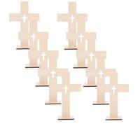 Abaodam 16pcs Wooden Crosses with Elegant Hollow Design for Religious Wedding Decor and Tabletop Display, Lightweight Rustic Wood Material for Christian Prayer and Baptism Settings