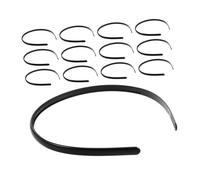 Abaodam 18pcs Black Plastic Headbands for Women Men with Non-slip Comb Teeth Lightweight Flexible Hair Styling Accessories Glossy Finish DIY Craft Hairbands for Washing Face and Sports