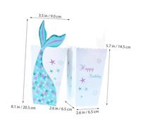 Abaodam 18pcs Popcorn Treat Box Mermaid Tail Paper Popcorn Boxes Fashion Beautiful Compression Resistance for Birthday Parties and Movie Night