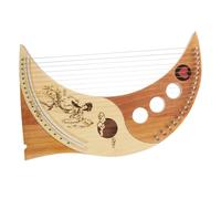 Abaodam 19-string Wooden Lyre Harp Handheld Musical Instrument Moon-shaped Soundbox Suitable for Beginners and Music Enthusiasts in Uk Random Color