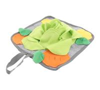 Abaodam 1pc Funny Interactive Rabbit Foraging Mat Snuffle Feeding Pad for Small Animals Durable Polar Fleece Non Slip Base Machine Washable Green Color