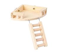 Abaodam 1Pc Hamster Ladder Wooden Climbing Shelf for Hamster Training Play Durable Beige Pet Activity Platform for Mice Gerbils Promotes Exercise Skill Development