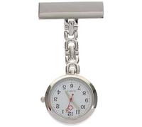 Abaodam 1pc Nurse Pocket Watch with Brooch Dial Analog Fob Watch for Nurses and Doctors Convenient Clip Attachment for Work Clothes Silver
