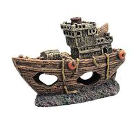 Abaodam 1Pc Pirate Ship Aquarium Decoration Realistic Fish Tank Ornament Durable Hideout for Aquatic Creatures Suitable for Fresh and Saltwater Environments