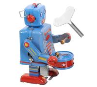 Abaodam 1Pc Vintage Wind Up Drumming Robot Retro Tinplate Robot Creative Collectible for Home Office Decor for Adults Clockwork Design