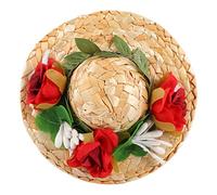 Abaodam 1Pc Woven Flower Hat for Pets Cap with Decorative Rose Design for Cats Dogs and Rabbits Xs Outdoor Accessory for Fashion