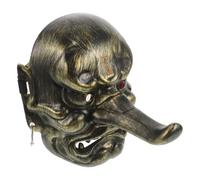 Abaodam 1pcs Japanese Demon Face Mask Japanese Costume Mask Lightweight Plastic 9.84x9.45x7.68in Retro Scary Traditional Style Mysterious Aesthetic for Themed Event Dance Party Events
