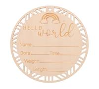 Abaodam 1set Announcement Sign Round Rustic Nursery Decor Photo Prop Natural Plaque for Newborn Births for Showers and Celebrations