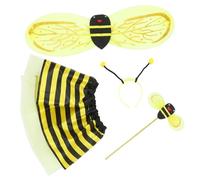 Abaodam 1Set Bee Costume Set with Wings Skirt Hair Hoop Wand for Halloween Cosplay Parties and Dance Performances Vibrant Bee Themed Accessories