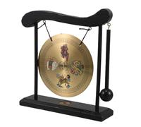 Abaodam 1set Brass Feng Shui Gong Bell Ornament with Stand Traditional Chinese Desktop Decor for Home Office Positive Energy Symbol Elegant Brass Design for Zen Gardens