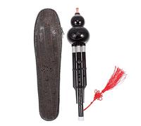 Abaodam 1set C- -hole Cucurbit Flute Elegant and Cupronickel Design Beginner Instrument for Chinese Music Comes Gourd Mouthpiece and Protective Case
