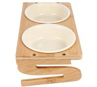 Abaodam 1Set Ceramic Cat Feeding Bowl with Stand Slip Elevated Design for Comfortable Eating Cat Bowls for Kittens and Pets Easy to Clean