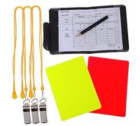 Abaodam 1Set Complete Soccer Referee Kit with Standard Referee Cards Whistles Score Sheet Pencil for Basketball Volleyball Matches