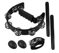 Abaodam 1Set Dance Bell Percussion Instrument Kit Includes Hand Bells Foot Tambourines and Rhythm Rods for Easy Mastery of Rhythm for Home School
