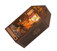 Abaodam 1Set DIY Wooden House Model Kit Unfinished Assembly House Display for Decoration Great for Friends and Family No Battery Required
