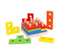 Abaodam 1Set Geometric Chunky Puzzle for Detachable Stacking Blocks Educational Sorting Game Develops Creativity Differentiation Skills for Travel