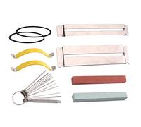 Abaodam 1set Guitar Polishing Tool Kit String Spreaders and Fingerboard Guard for Guitarists Includes Nut Grinding Stones and Polishing Files for Acoustic and Electric Instruments