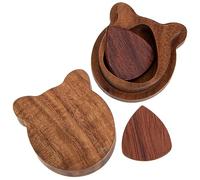 Abaodam 1Set Guitar Wooden Pick Set with Holder Durable Portable Picks for Stringed Instruments Smooth Surface for Comfortable Strumming for Acoustic and Folk Guitar Players Includes
