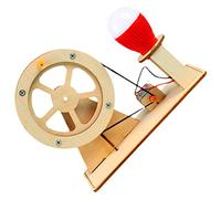 Abaodam 1Set Hand Crank Electricity Generator Kit Easy Assembly Educational for DIY Physics Experiment Model Tool for Boys Enhance Practical Skills