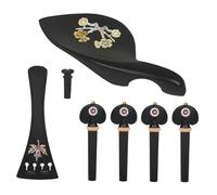 Abaodam 1set Handmade Carved Violin Accessories Tailpiece and Tuning Peg Violin Repair Parts for Enhanced Sound and Easy Installation